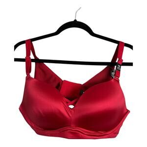 NWT Torrid Wire-Free Push Up Shine 360 Back Smoothing Bra Jester Red Women's 40B